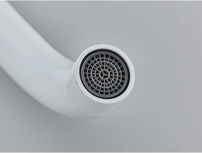 Matte Black Basin Faucet Brass White Bathroom Sink