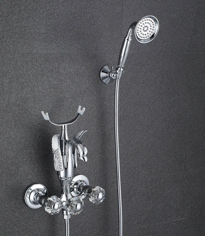Luxury Golden Bathroom Swan Bathtub Faucet Wall Mounted