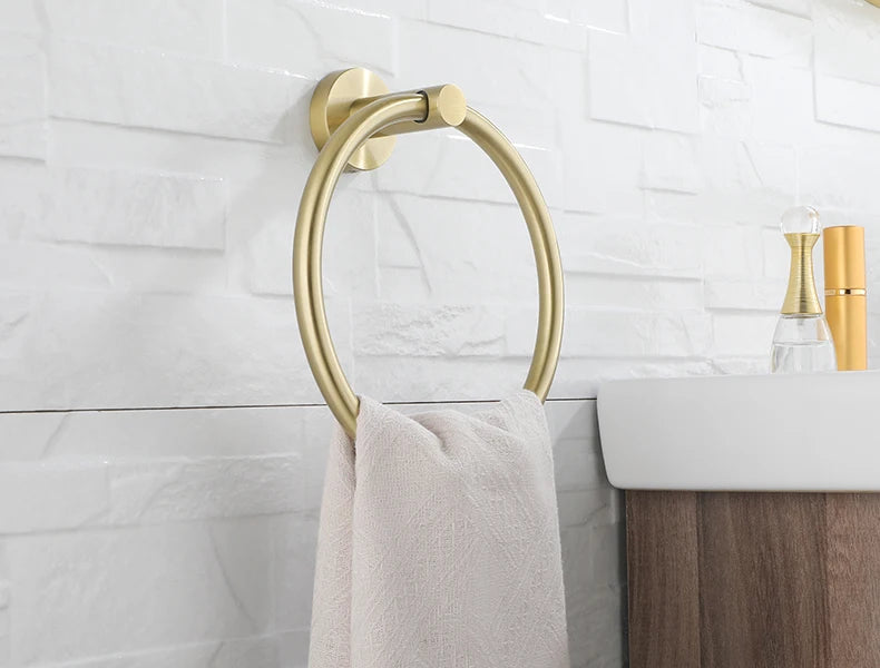 Bathroom Hardware Brushed Gold Toilet Brush Holder Robe