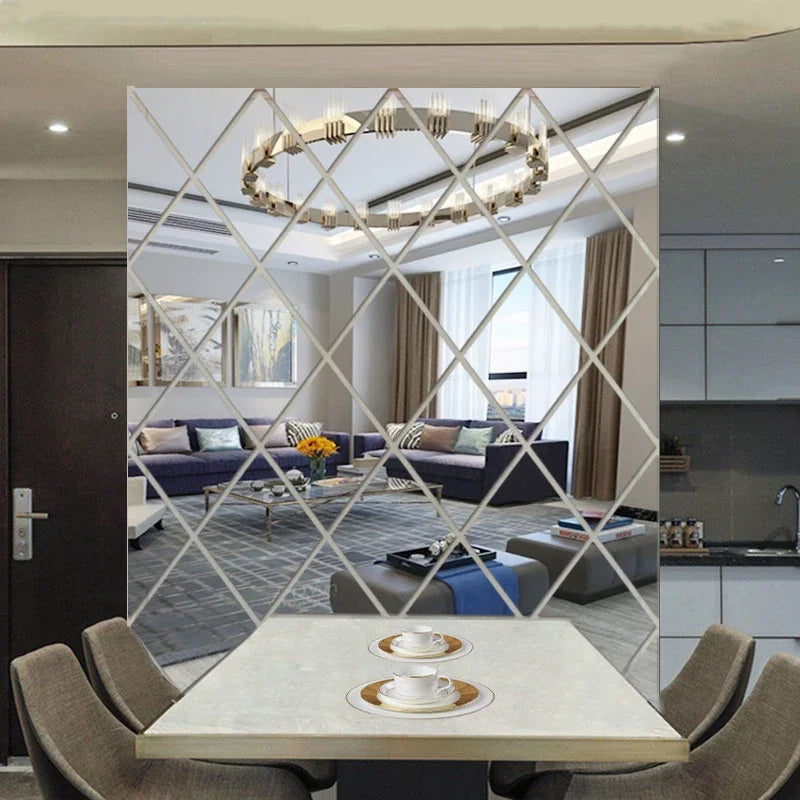 10/17/32/58pcs 3d Mirror Stickers Acrylic Triangles