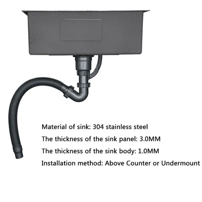 Black Sink 304 Stainless Steel Vegetable Washing Basin