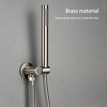 Brushed Stainless Steel Brass Built Installation Rain Shower