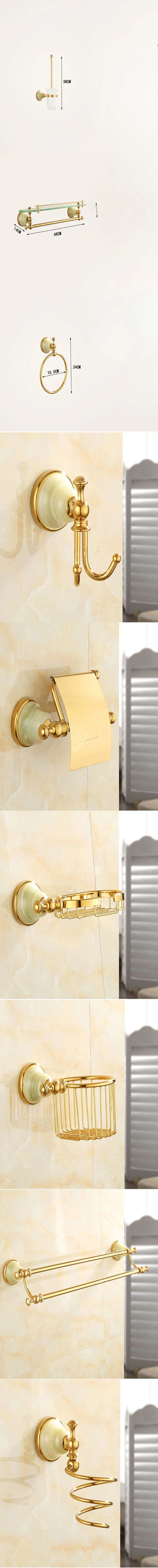 Tuqiu Bathroom Gold Bathroom Shelf Towel Rack Towel