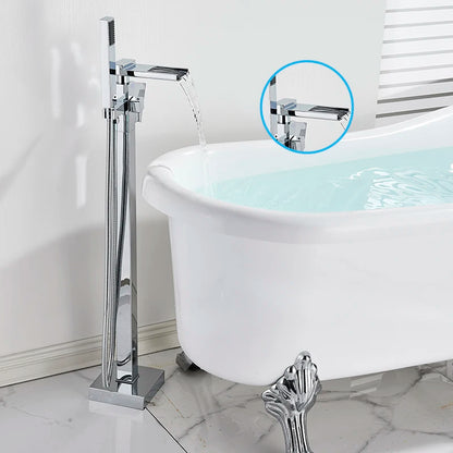 Shbshaimy Golden Floor Bathroom Bathtub Faucet Handshower Cold