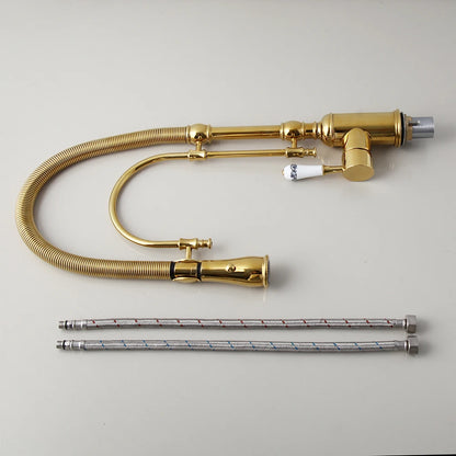 Zappo Gold Chrome Sink Faucet High Arc 360