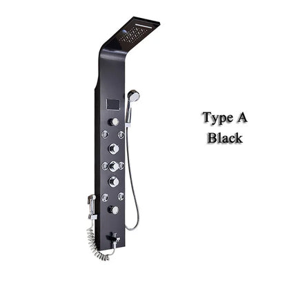 Ulgksd Black/Brushed Bathroom Shower Faucet Led Shower Panel