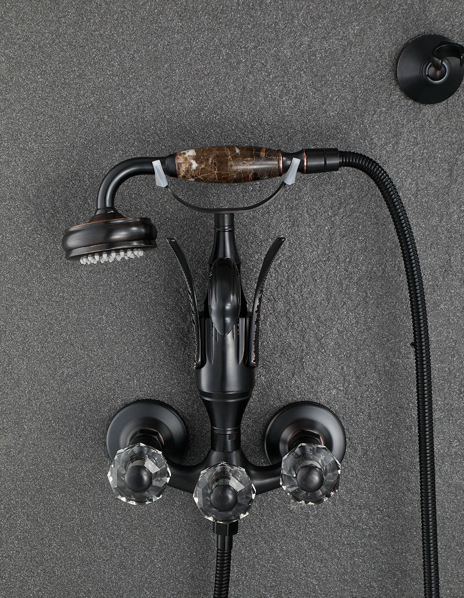 Luxury Golden Bathroom Swan Bathtub Faucet Wall Mounted