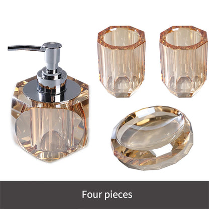 Crystal Glass Bathroom Toothbrush Cup Soap Dish Bottling