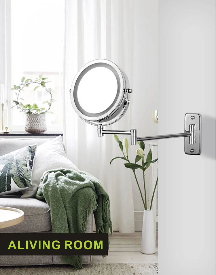 Folding Arm Extend Bathroom Mirror Led Light Inch