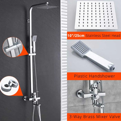 Uythner Bathroom Chrome/Black Shower Faucet Rotate Tub Spout