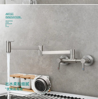 Pot Filler Tap Wall Mounted Foldable Faucet Cold