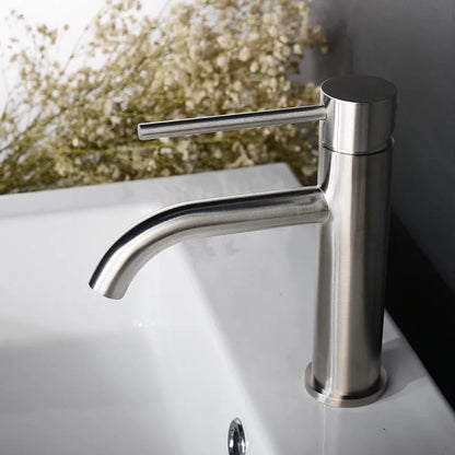 Brushed Rose Gold Bathroom Sink Faucet Deck Mounted