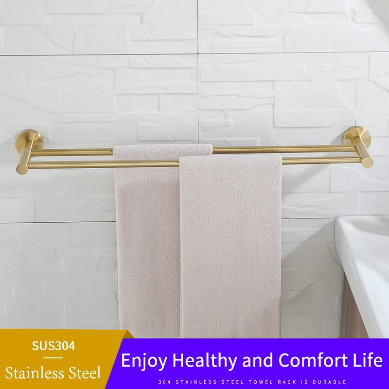 Vibrant Moderne Brushed Gold Towel Racks Fashion Gold