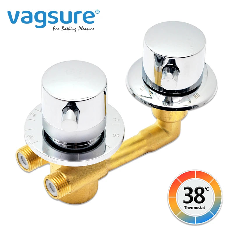 Brass Thermostatic Shower Faucet Way Output Shower Room