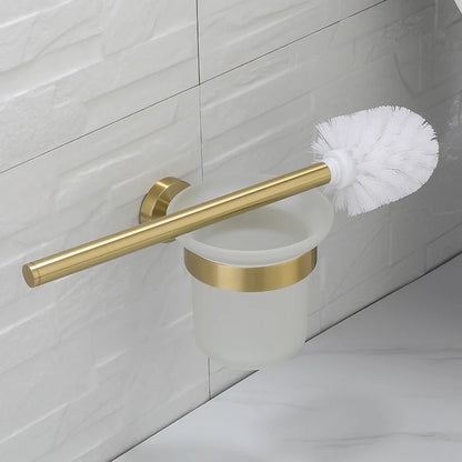 Bathroom Hardware Brushed Gold Toilet Brush Holder Robe