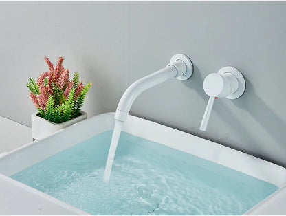 Matte Black Basin Faucet Brass White Bathroom Sink
