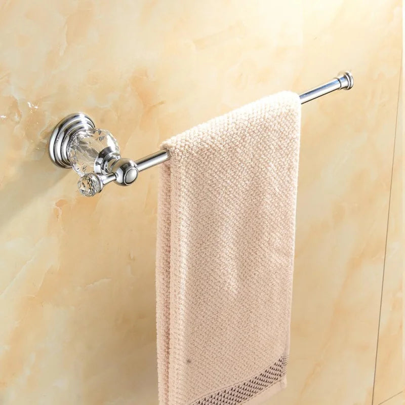 Brass Shower Shelf Toilet Paper Holder Silver Crystal