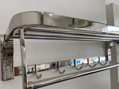 Taicute Towel Rack Shelf Hooks Movable Bar Sus