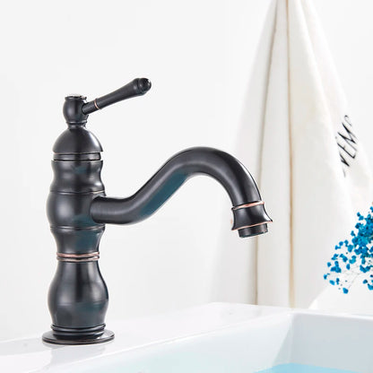 Luxurious Antique Bathroom Basin Faucet Brass Deck Mounted
