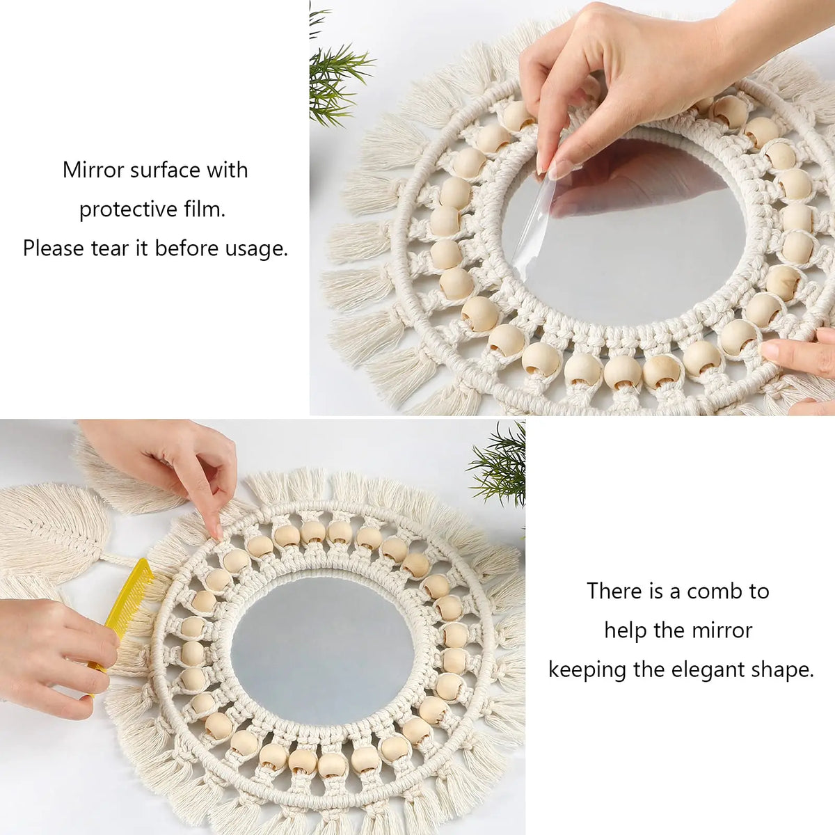 Wall Mirror Macrame Decorative Mirrors Boho Decor Wall