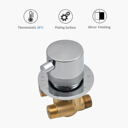 Way Output Thermostatic Brass Shower Faucets Wall Mounted