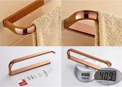 Rose Gold Double Towel Bars Bathroom Towel Ring