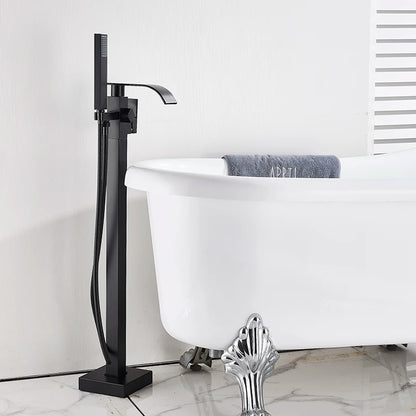 Shbshaimy Golden Floor Bathroom Bathtub Faucet Handshower Cold