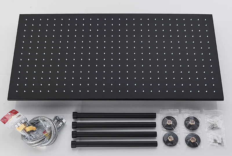 Rozin Matte Black Thermostatic Shower Faucet Concealed Install