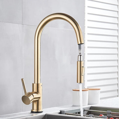Pull Out Touch Sensor Faucet 360 Rotation Smart