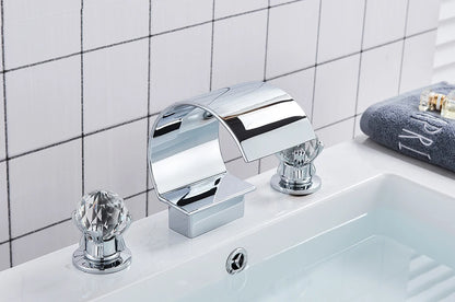 Wanmivezlo Waterfall Bathroom Basin Faucet Deck Mounted Cold
