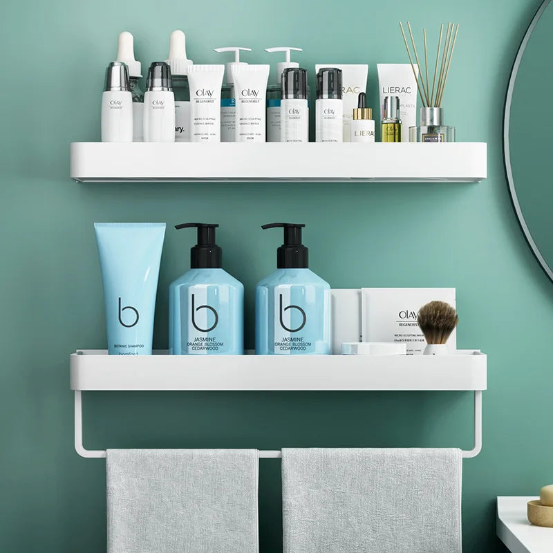 Black / White Bathroom Shelf Shampoo Holder Storage