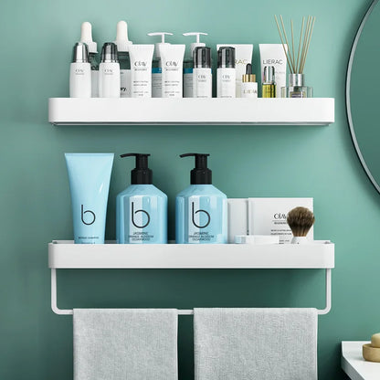 Black / White Bathroom Shelf Shampoo Holder Storage