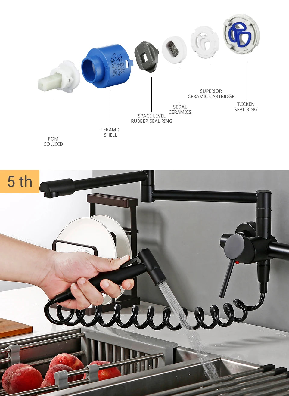High Quality Solid Brass Deck Mounted Spray Gun