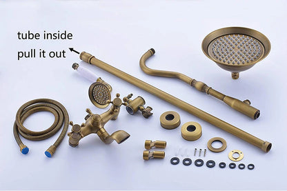 Poiqihy Antique Shower Wall Bathroom Bath Shower Faucet