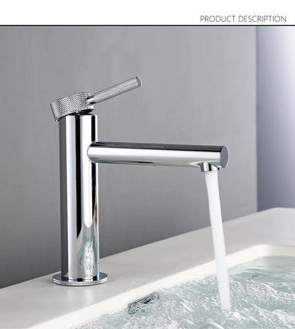 Solid Brass Gold Basin Faucet Hole Handle Cold