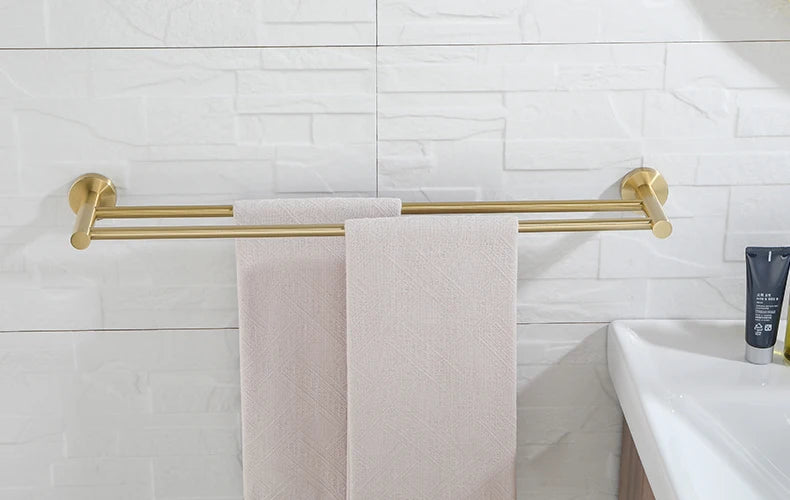 Vibrant Moderne Brushed Gold Towel Racks Fashion Gold