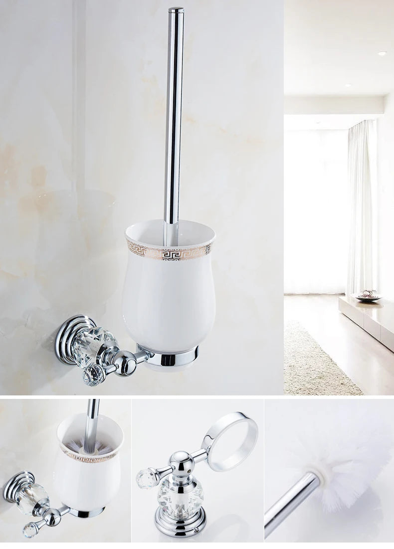 Bathroom Hardware Crystal Bath Towel Shelf Toilet Paper
