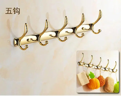 Wall Mounted Gold/Chrome/Rose Gold Clothes Hat Hook Row