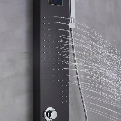 Black/Brushed Bathroom Shower Faucet Led Rainfall Head Shower