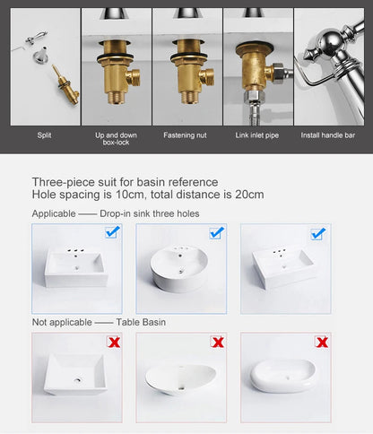 Ellen Antique Bronze Bath Sink Faucet Double Handle