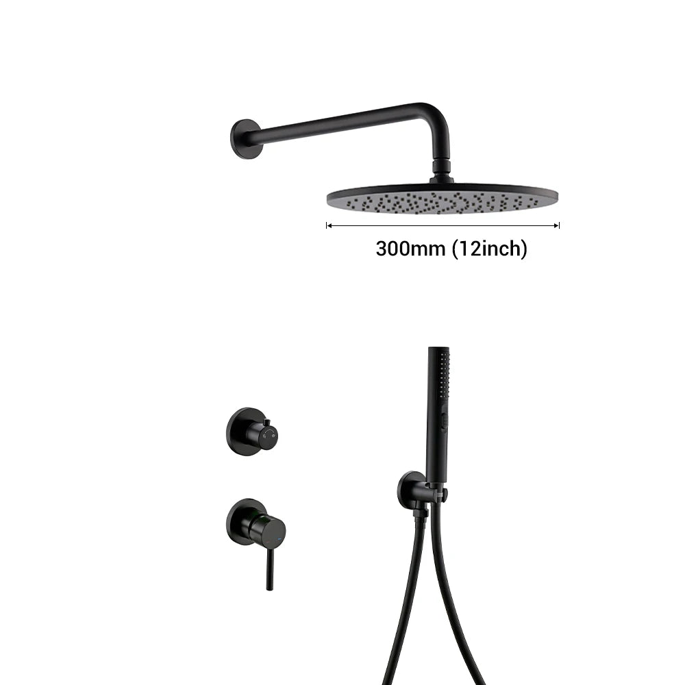 Bathroom Faucet Black Brass Built Installation Rain Shower