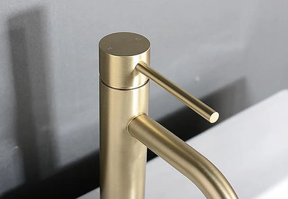Brushed Rose Gold Bathroom Sink Faucet Deck Mounted