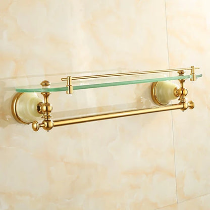 Tuqiu Bathroom Gold Bathroom Shelf Towel Rack Towel