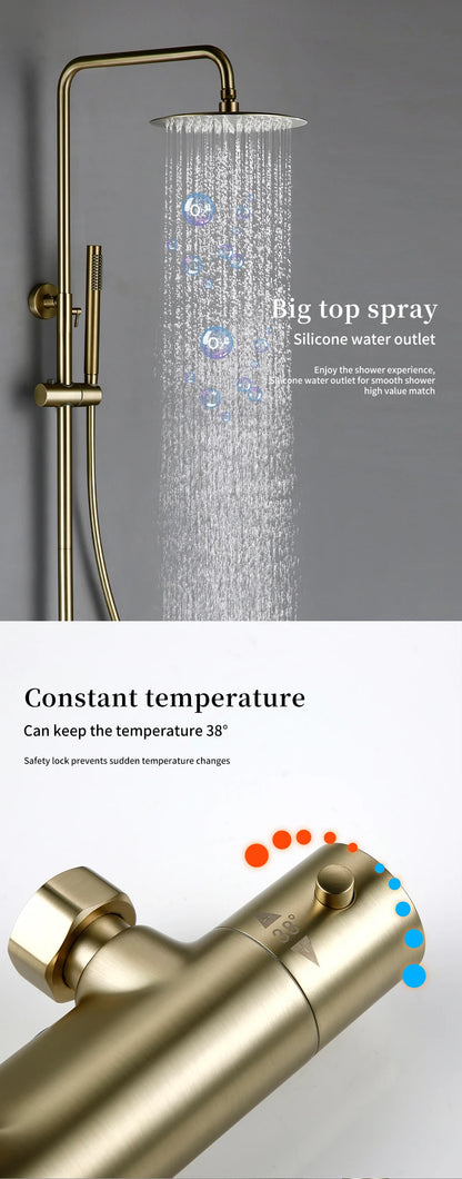 Thermostat Shower Mixer Valve Bathroom Thermostatic Faucet Wall