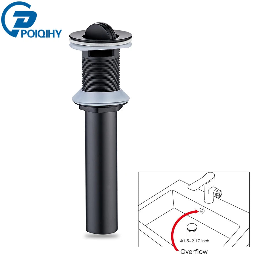 Poiqihy Matte Black Bathroom Lavatory Basin Sink Pop