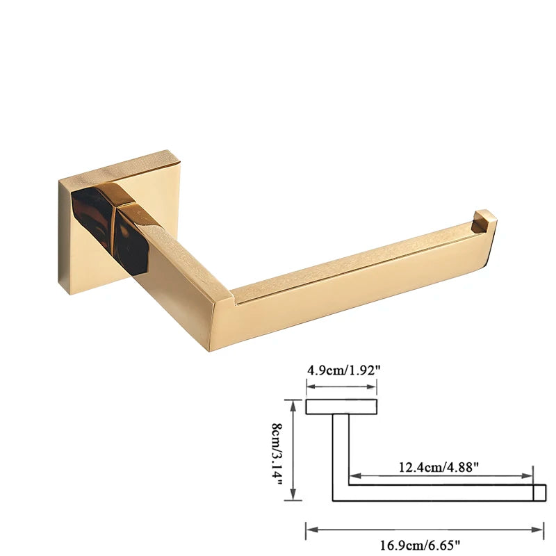 Bathroom Hardware Gold Bathrobe Hook Towel Rail Bar