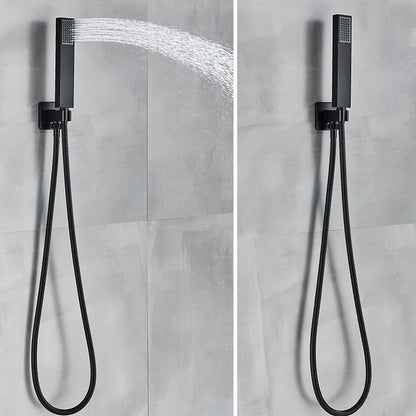 Rozin Matte Black Thermostatic Shower Faucet Concealed Install