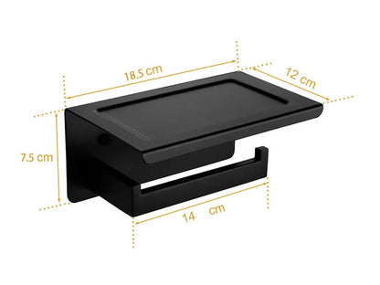 Black Bathroom Stainless Steel Wall Rack Towel Rack