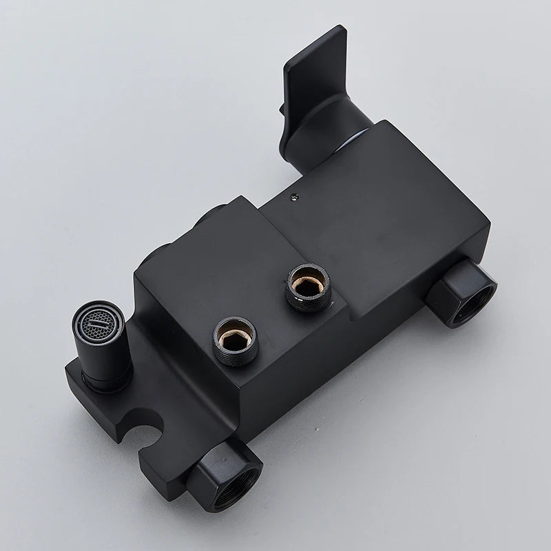 Matte Black Functions Display Screen Shower Faucet Bathroom