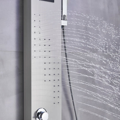 Black/Brushed Bathroom Shower Faucet Led Rainfall Head Shower